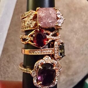 4 Bomb Party Rings, Size 6